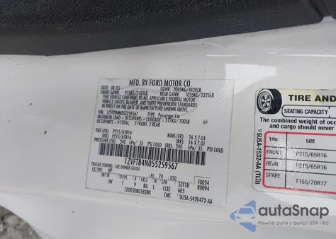 2005 Ford Mustang from USA, damaged, VIN 1ZVFT84N055259567